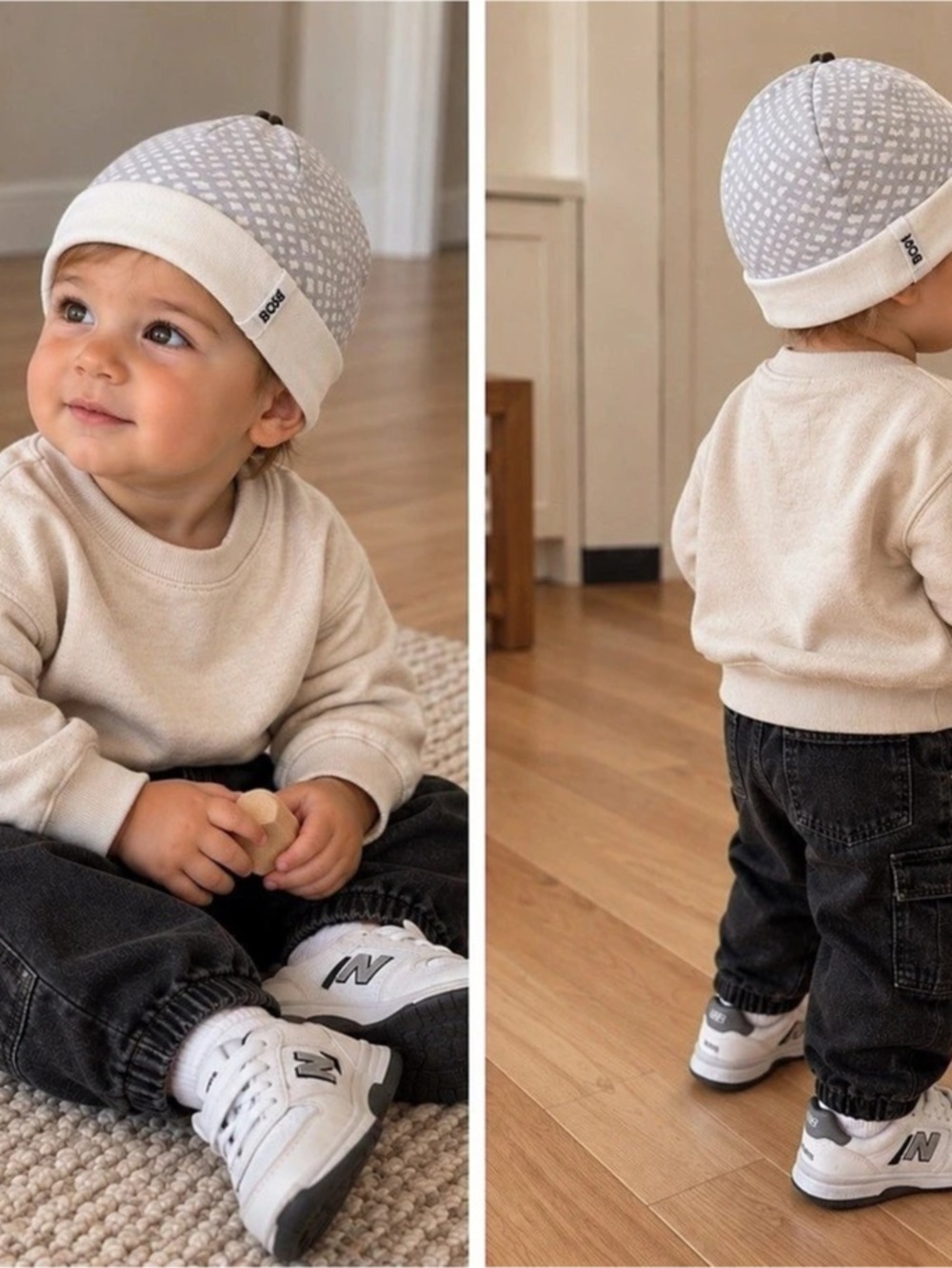 BOSS Baby blue & White Beanie